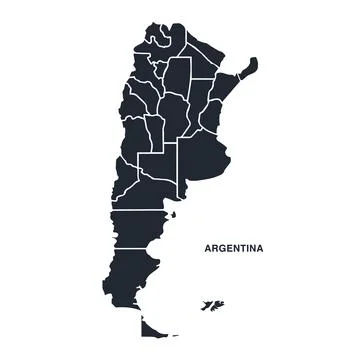 Argentina Map Dark Navy Filled with Province Borders Stock Illustration