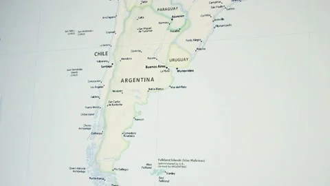 Argentina on a Map (with Defocus) Stock Footage 90277808