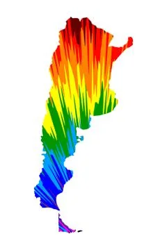 Argentina - map is designed rainbow abstract colorful pattern Illustrazione stock