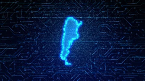 Argentina Map Digital Technology Opener Stock Footage 335080668