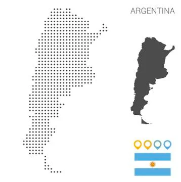 Argentina map dotted on white background vector isolated Stock Illustration
