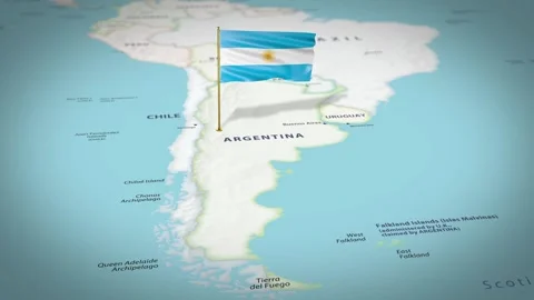 Argentina Map Flag 4K Loop Vídeos de archivo 315829174