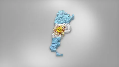 Argentina Map with Flag Intro Background Stock Footage 315162459