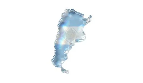 Argentina map glass refraction effect isolated on white background national.. Stock Illustration