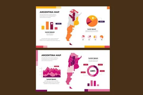 Argentina map infographic in flat design Illustrazione stock