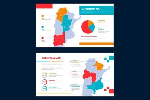 Argentina map infographic in flat design Stock Illustration