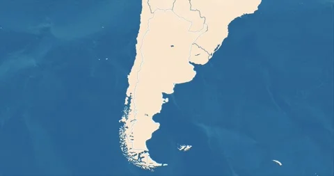 Argentina map with most important cities and frontier lines Stock Footage 337426916