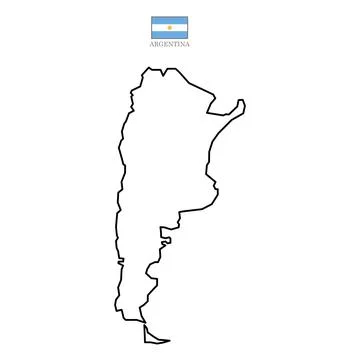 Argentina map outline. Stock Illustration