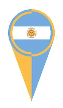 Argentina Map Pointer Location Flag Stock Illustration