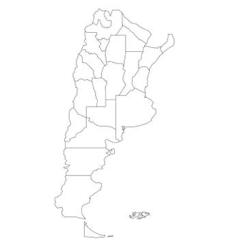 Argentina - map of provinces Stock Illustration