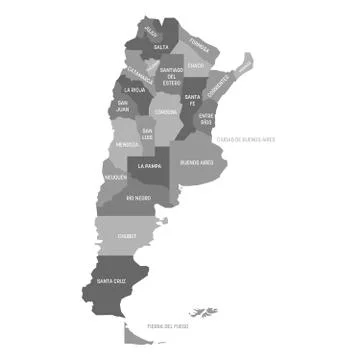 Argentina - map of provinces Stock Illustration