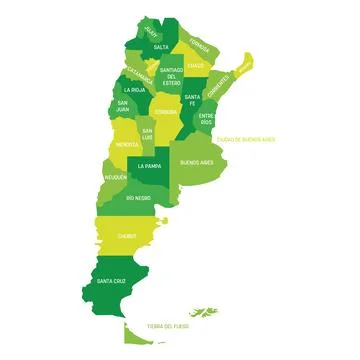 Argentina - map of provinces Stock Illustration