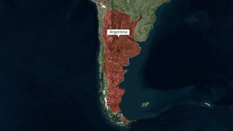 Argentina Map Red Color Video stock 346258425