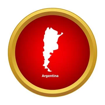 Argentina map silhouette inside red gold icon Stockillustratie