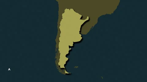 Argentina map - solid. Shadow. Pattern. Labels Stock Footage 320176560