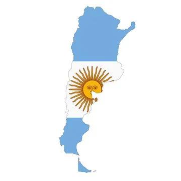 Argentina map on white background with clipping path Stock Illustration