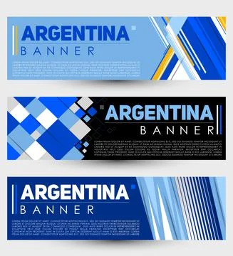 Argentina modern banner template vector set design Stock Illustration