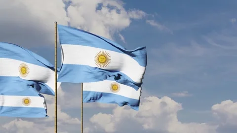 Argentina multi flag animation Seamless Looping Stock Footage 247715787