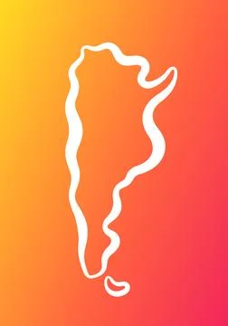 Argentina - Outline Map on Gradient Background Stock Illustration