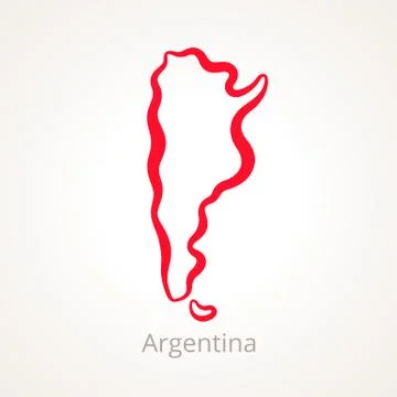 Argentina - Outline Map Stock Illustration