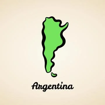 Argentina - Outline Map Stock Illustration