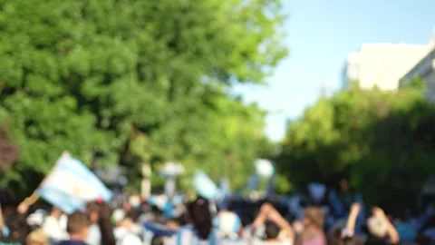 Argentina people on a march on the streets protesting for social issues Stock Footage 288913710