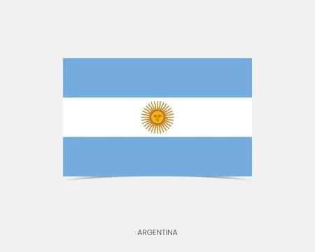 Argentina Rectangle flag icon with shadow. Stock Illustration