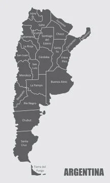 Argentina regions map Stock Illustration