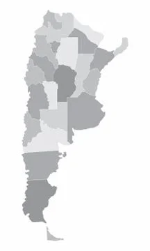 Argentina regions map Stock Illustration