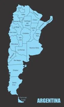Argentina regions map Stock Illustration