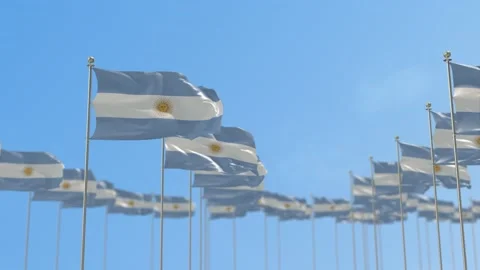 Argentina Row Of Flags Animation Video stock 148617185