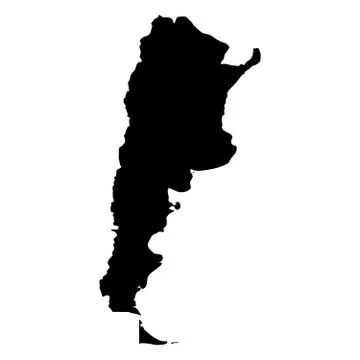 Argentina - solid black silhouette map of country area. Simple flat vector 스톡 일러스트