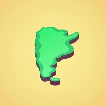 Argentina - stylized 3D map Stock Illustration
