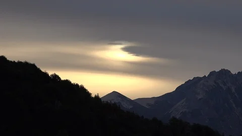 Argentina sun behind evening cloud Stock Footage 107957984