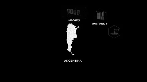 Argentina technology map with animated charts Stock Footage 340970985