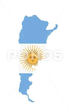 Argentina vector map silhouette illustration isolated on white ...