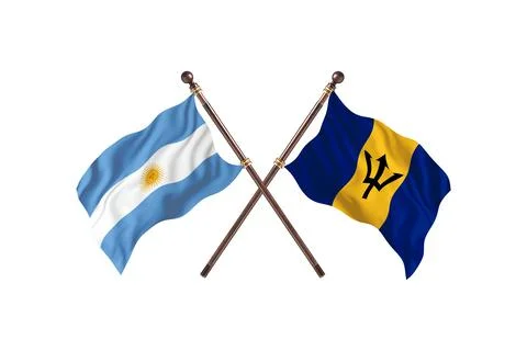 Argentina Versus Barbados Two countries Flags background Stock Illustration
