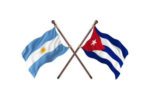 Argentina Versus Cuba Two countries Flags background Stock Illustration