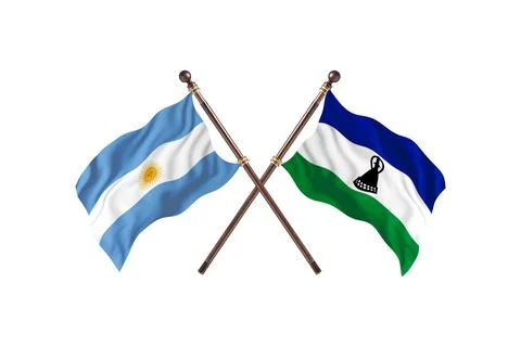 Argentina Versus Lesotho Two countries Flags background Stock Illustration