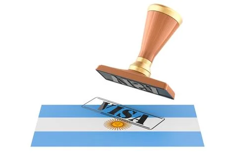 Argentina visa stamp. 3D rendering Stock Illustration