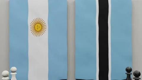 Argentina vs Botswana at the chess board. Stock Footage 203897175