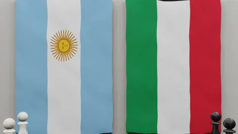 Argentina vs Kuwait at the chess board. Video stock 203897252
