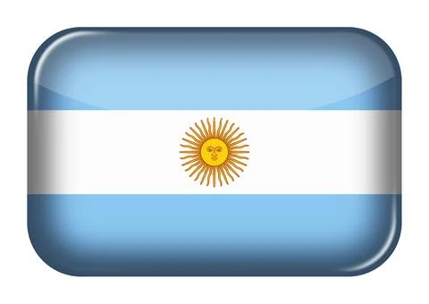 Argentina web icon rectangle button with clipping path 3d illustration Stock Illustration