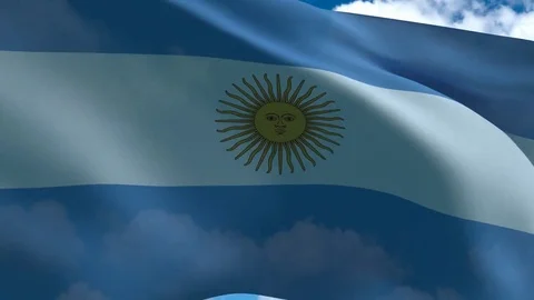 Argentina's flag waving Stock Footage 71272998