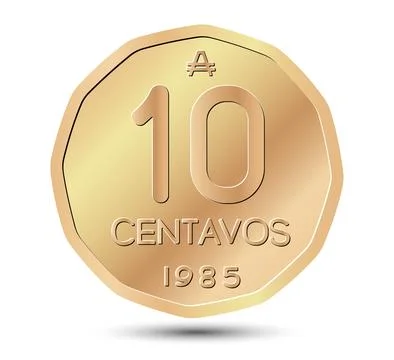 Argentine 10 centavos coin. Vector illustration. Stock Illustration