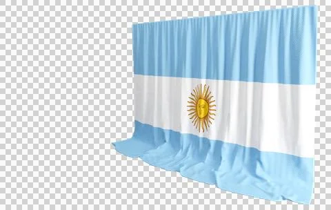 Argentine Flag Curtain in 3D Rendering Argentina's Heartfelt Emblem Stock Illustration