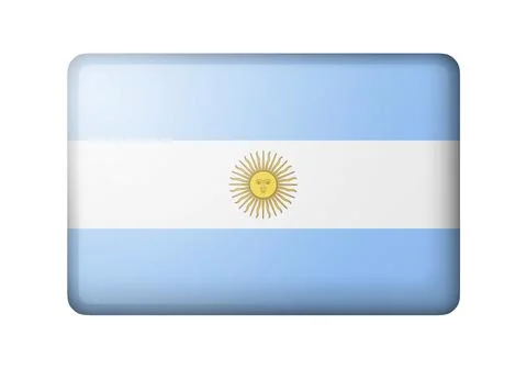 The Argentine flag. Rectangular matte icon. Isolated on white background イラスト素材