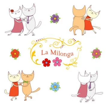 Argentine tango design elements イラスト素材