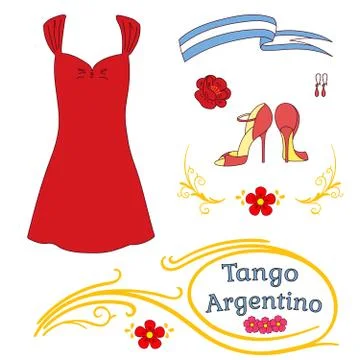 Argentine tango design elements Stock Illustration
