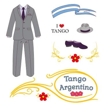 Argentine tango design elements イラスト素材